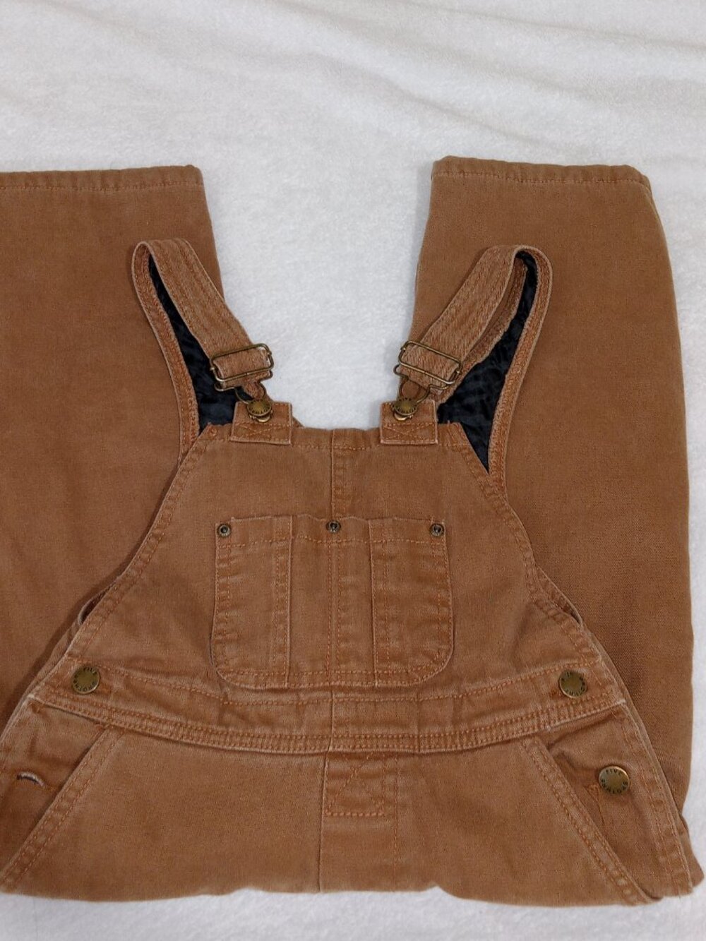 Five Brother Kids Insulated Duck Canvas Bib Overalls Youth Size S Brown Workwear - Picture 10 of 15